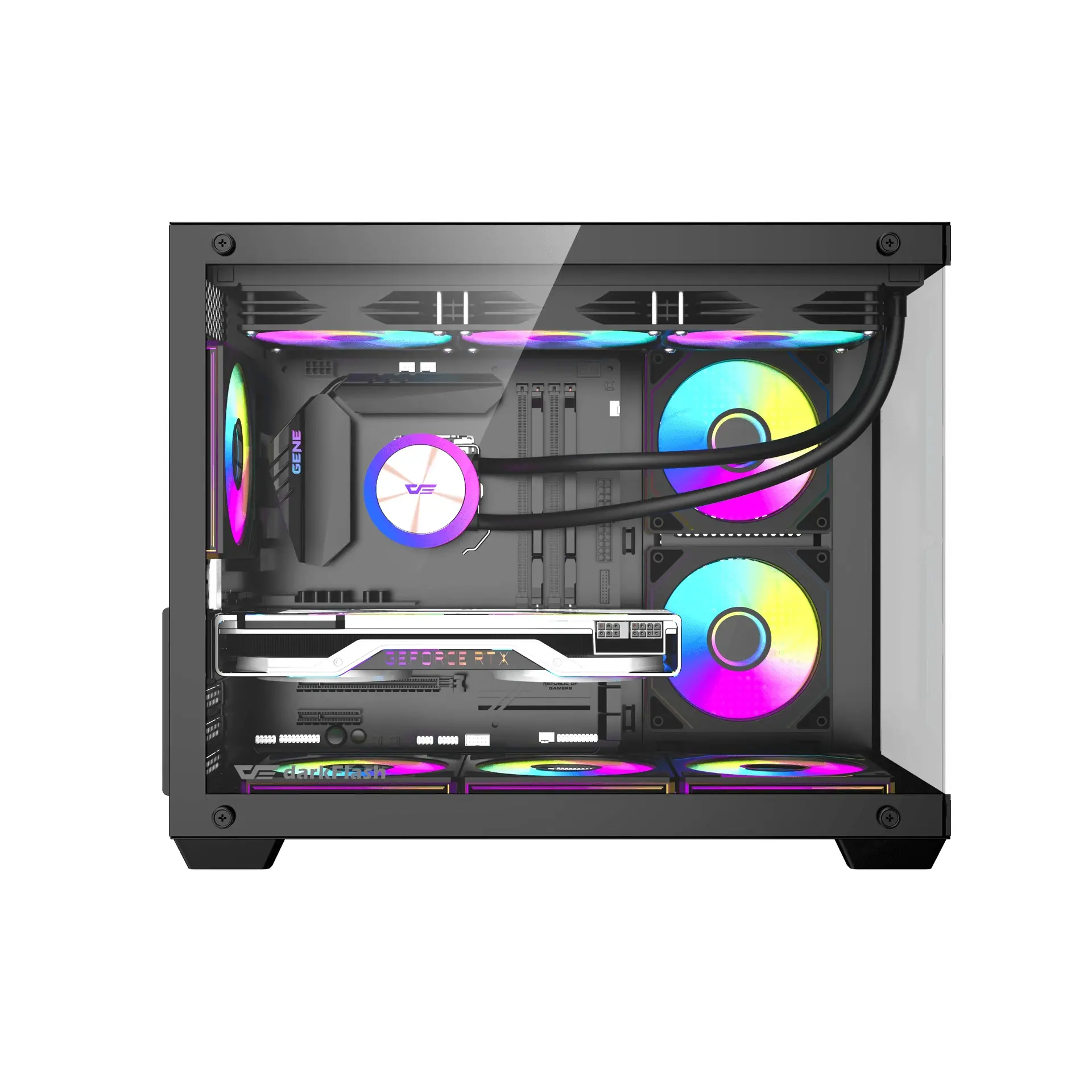 Darkflash carcasă Case mATX - B275 PRO Black - 6 x 120 mm Infinity Mirror A-RGB - image 2