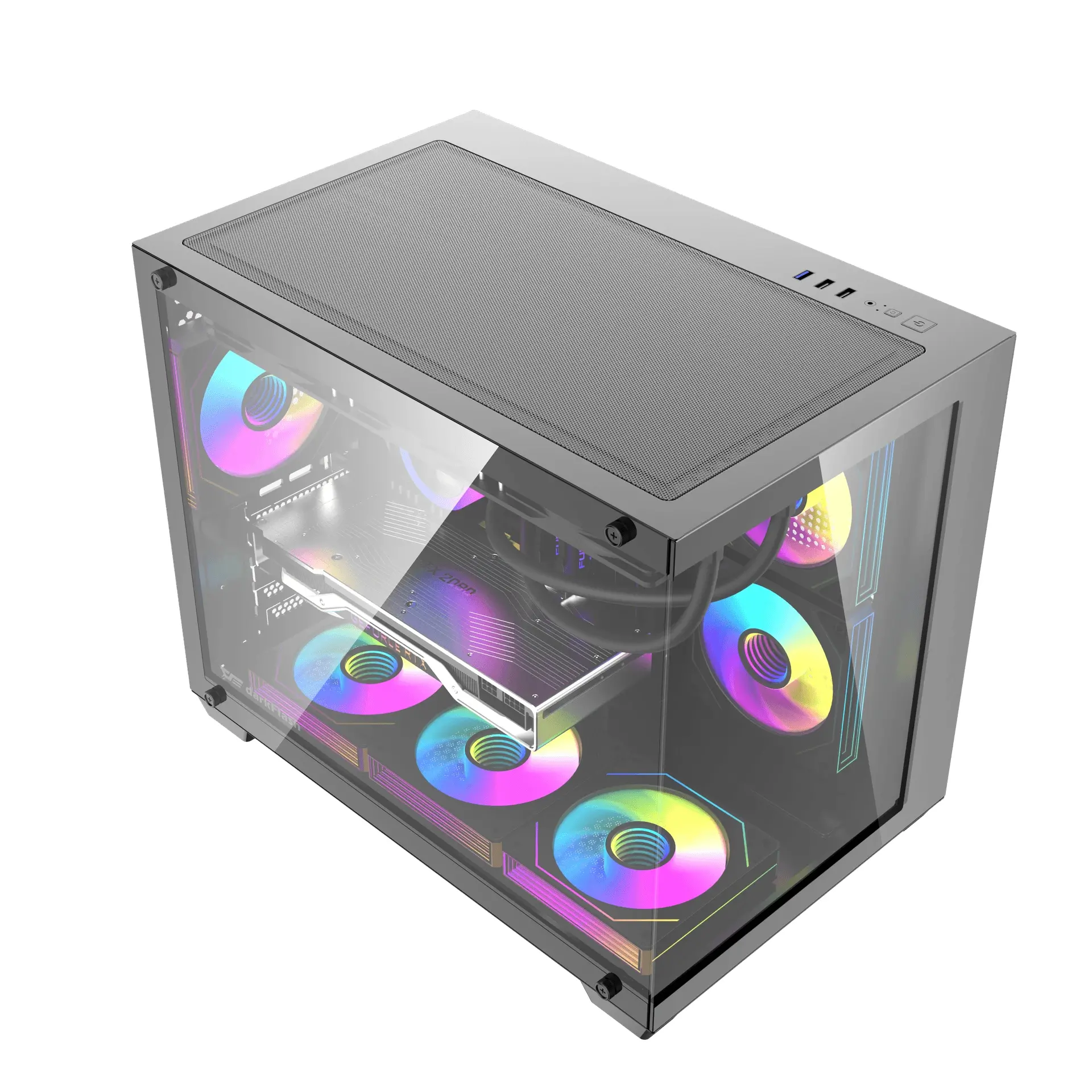 Darkflash κουτί Case mATX - B275 PRO Black - 6 x 120 mm Infinity Mirror A-RGB - image 7