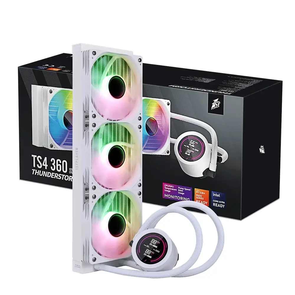 1stPlayer водно охлаждане Water Cooling 360mm - Thunderstorm TS4 360 White - Digital Display, aRGB - image 6