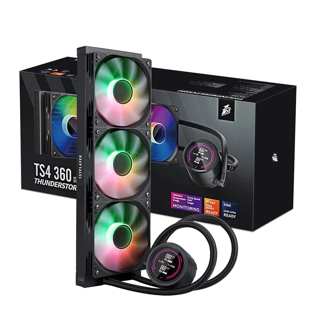 1stPlayer водно охлаждане Water Cooling 360mm - Thunderstorm TS4 360 Black - Digital Display, aRGB - image 6