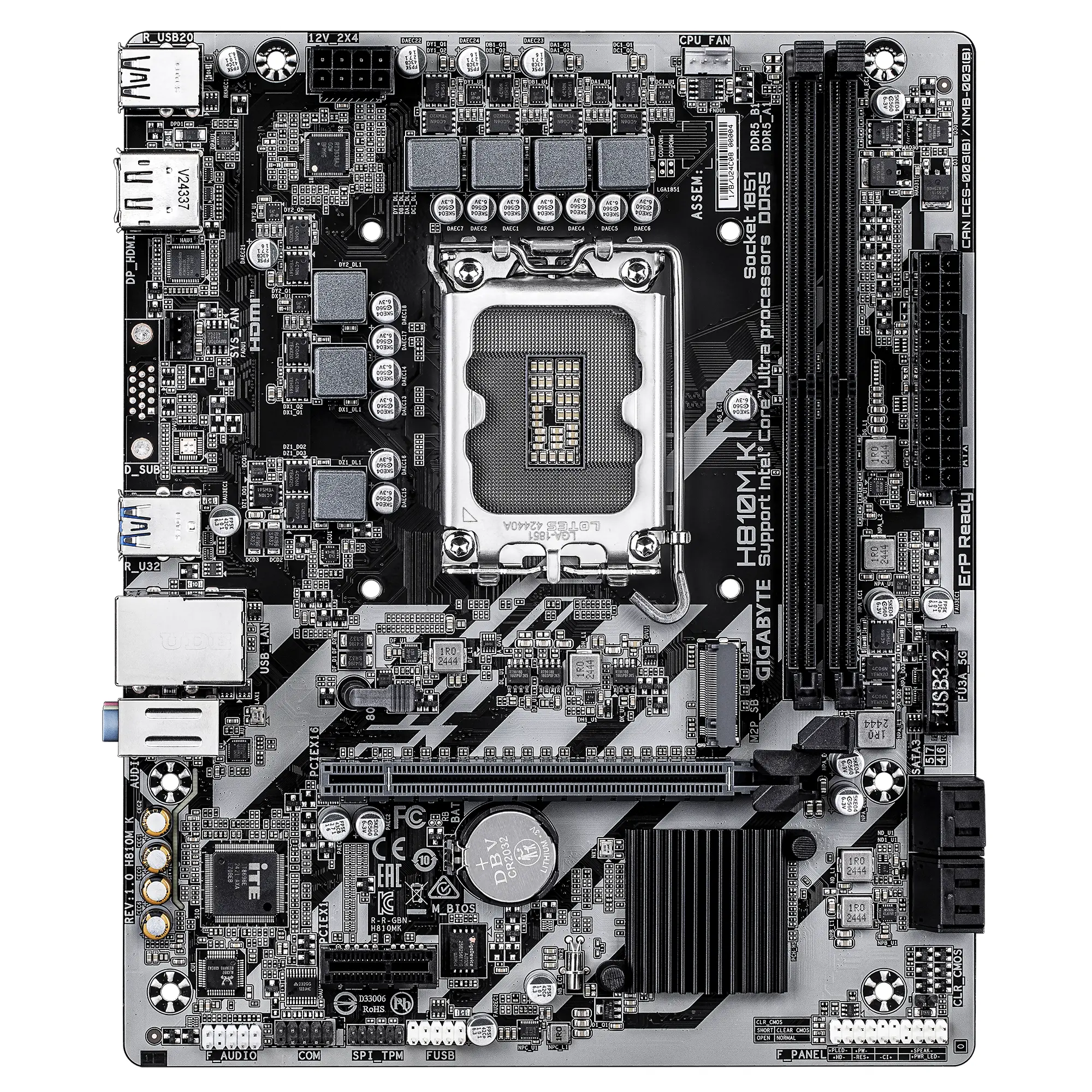 Μητρική πλακέτα GIGABYTE H810M K, LGA 1851, DDR5