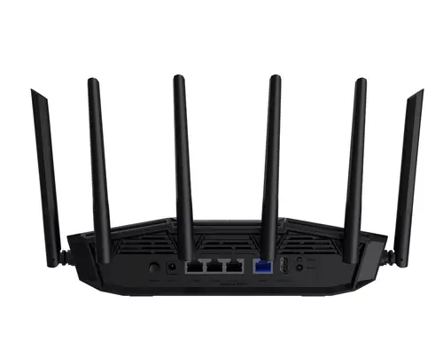 Рутер, Asus Gaming Wireless Router,TUF Gaming BE9400 Tri Band WiFi 7 (802.11be) Extendable Gaming Router, Quad 2.5G ports, 3-step Port Forwarding, Smart Home Master, AiMesh support, and AiProtection for Network Security, Black - image 1