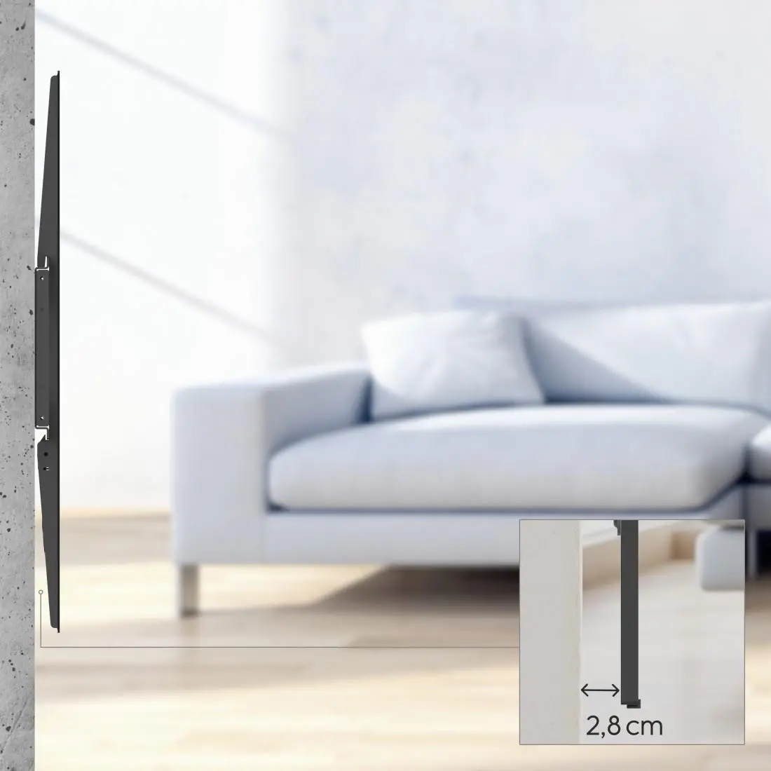 Стенна стойка за TV, 120" (305 см) до 100 кг, разстояние от стената 2,8 см - image 9