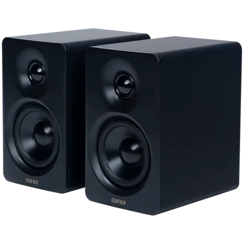 Edifier M60 Bookshelf Speakers, Bluetooth V5.3 (Hi-Res & Hi-Res Wireless), USB-C and 3.5 mm AUX inputs, 1-inch silk-dome tweeters  3-inch long-throw aluminum diaphragm mid-low drivers, 66 W (RMS), touch panel controls, Black