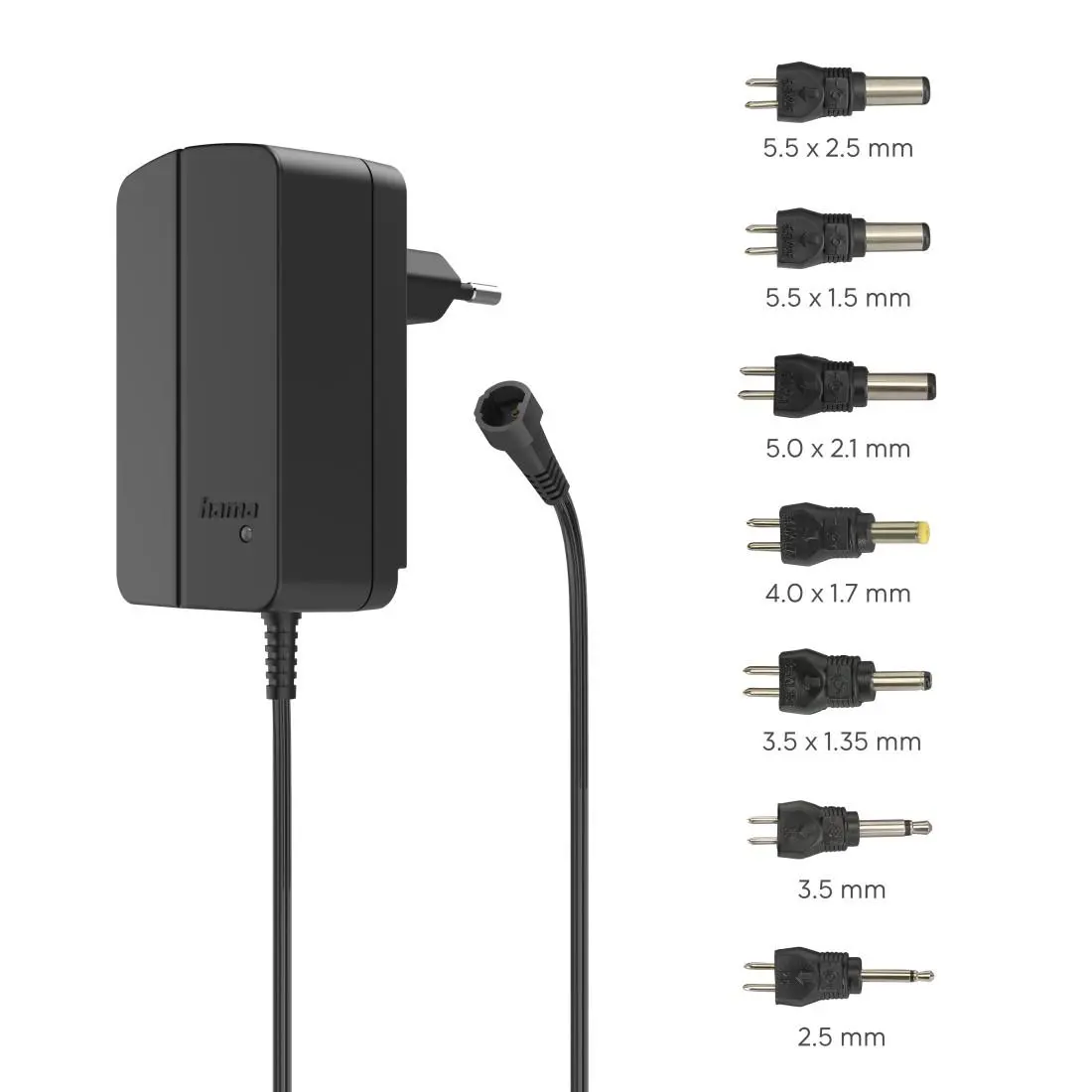 HAMA Универсално захранване, регулируемо, 1500mA, 24W, max. 24V, 7 адаптера