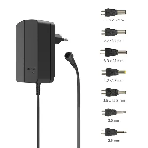 HAMA Sursă de alimentare universală, reglabilă, 1500mA, 24W, max. 24V, 7 adaptoare - 1