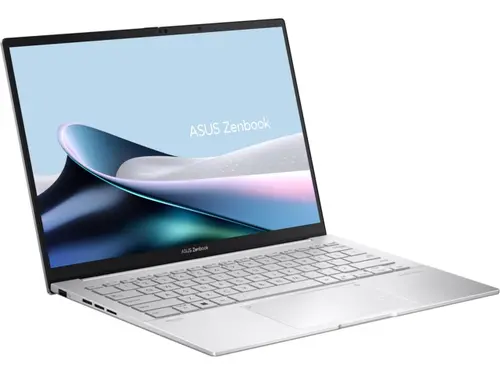 Лаптоп, Asus Zenbook UX3405CA-ST787X, Intel Ultra 9 285H 2.9 GHz (24MB Cache, up to 5.4 GHz, 16 cores, 16 Threads), 14.0 OLED WQXGA+(WQ+) 2880X1800 16:10 Bend+500nits Glare , 120 Hz, LPDDR5X 32GB ( on board ),1TB  SSD G4, Windows 11 Pro,Foggy Silver - image 1