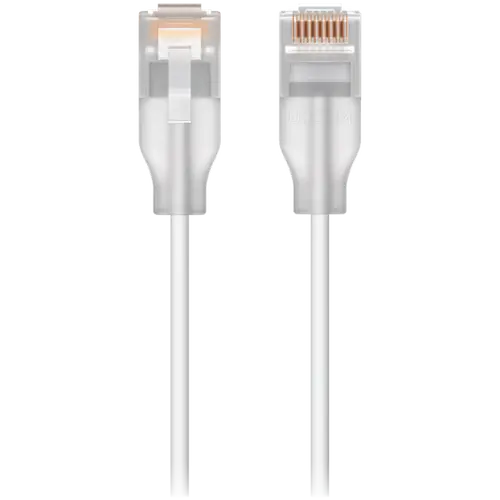 Ubiquiti UACC-Cable-Patch-EL-1M-W Nano-thin patch cable with 2.5 GbE support designed to show Etherlighting effects