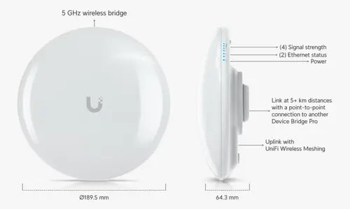 Точка за достъп Ubiquiti UDB-Pro, AC1200, 19dBi, 2xGbE, 1x PoE out, 5+ km - image 5