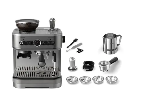 PHILIPS Barista Brew Espressor semiautomat recipient pentru boabe de cafea 280g mâner din oțel inoxidabil Cană pentru lapte - 6