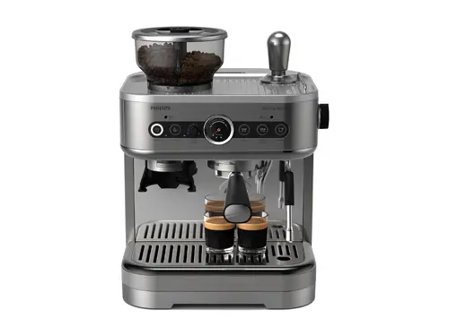 PHILIPS Barista Brew Espressor semiautomat recipient pentru boabe de cafea 280g mâner din oțel inoxidabil Cană pentru lapte - 1