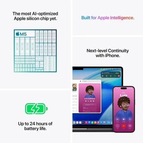 Лаптоп, Apple 14-inch MacBook Pro: Apple M5 chip with 10-core CPU and 10-core GPU, 16GB, 1TB SSD - Silver - image 5