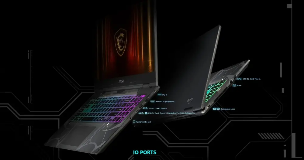Лаптоп, MSI Cyborg 15 B13WEKG, i7-13620H (10C/16T, up to 4.90GHz, 24 MB), GeForce RTX 5050 8GB GDDR7 440 AI TOPS, 15.6" FHD (1920x1080), 144Hz, IPS-Level, 16GB DDR5 5200MHz, 512GB PCIe Gen4x4 SSD, WiFi 6E, BT 5.3, 4 Zone RGB Kbd, NO OS, 55.2Whr, 2.1kg - image 10