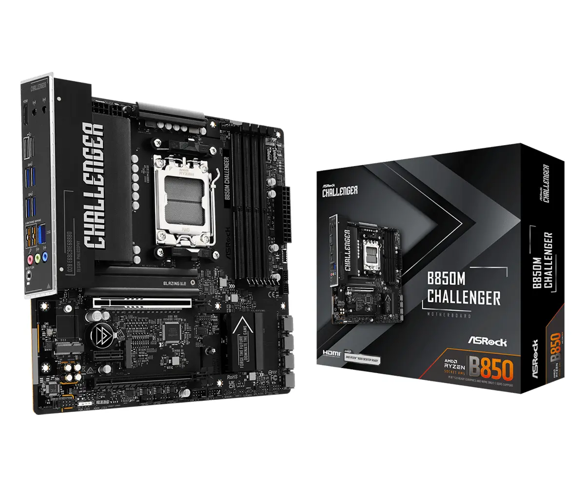ASROCK MB B850M Challenger, AM5, 4x DDR5, 1x PCIe 5.0 x16, 1x PCIe 4.0x1, 1x PCIe 4.0x16, 1x Blazing M.2, 1x Hyper M.2, 4x SATA3, RAID 0, 1, 10, 7.1 CH HD Audio, 1x HDMI, 9x USB 3.2, 5x USB 2.0, 1x USB-C, 2.5G LAN, 1x HDMI, mATX - image 4
