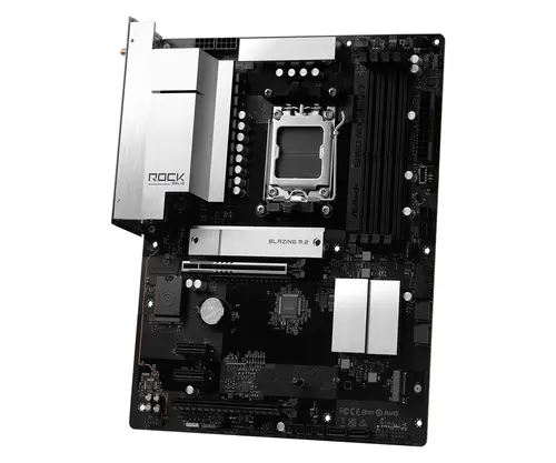 ASROCK MB Desktop B850 Rock WiFi 7, AM5, 4x DDR5, 1x PCIe 5.0 x16, 1x PCIe 4.0 x16, 1x Blazing M.2, 1x Hyper M.2, 4x SATA3, RAID 0, 1, 10, 7.1 CH HD Audio, 1x HDMI, 8x USB 3.2, 8x USB 2.0, 2x USB-C, 2.5G LAN, 2x Wi-Fi 7, BT, 1x HDMI, 1x SPDIF, ATX - image 1