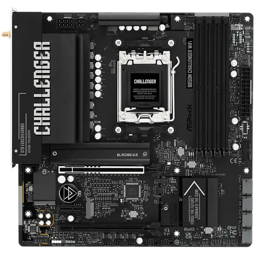 ASROCK Μητρική B850M Challenger WiFi, AM5, 4x DDR5, 1x PCIe 5.0 x16, 1x PCIe 4.0x1, 1x PCIe 4.0x16, 1x Blazing M.2, 1x Hyper M.2, 4x SATA3, RAID 0 - 2
