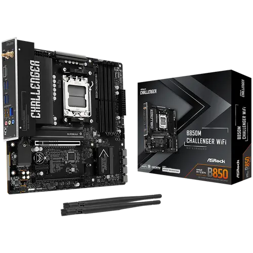 ASROCK Μητρική B850M Challenger WiFi, AM5, 4x DDR5, 1x PCIe 5.0 x16, 1x PCIe 4.0x1, 1x PCIe 4.0x16, 1x Blazing M.2, 1x Hyper M.2, 4x SATA3, RAID 0 - 1
