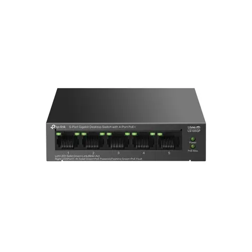 Switch TP-LINK LS105GP, 5 θύρες Gigabit με 4 PoE+, μεταλλικό, desktop - 1