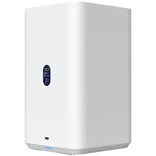 Ubiquiti UniFi  UNAS-2-W-EU Network Attached Storage with (2) 3.5inch HDD bays, 2.5 GbE networking, USB-C connectivity, and an included PoE++ adapter, all in a compact footprint