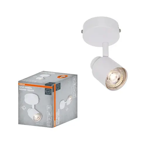 LED ОСВЕТИТЕЛНО ТЯЛО SPOT PRIMAL WHITE 1XGU10 ROUND WHITE LEDVANCE