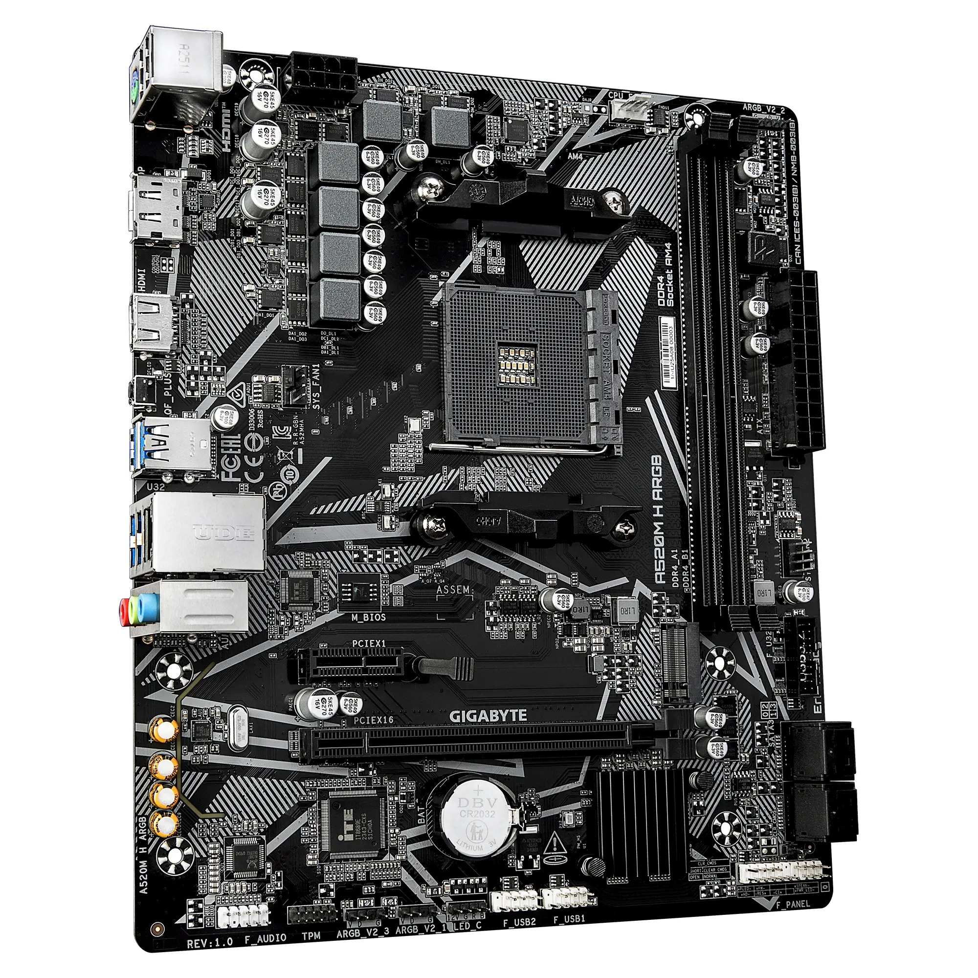 Placă de bază GIGABYTE A520M H ARGB, Socket AM4 - image 1