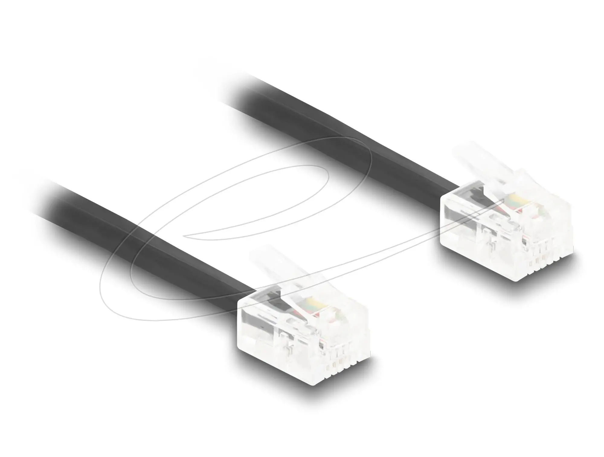 Delock Τηλεφωνικό καλώδιο σπιράλ RJ11 plug - RJ11 plug, μαύρο 1 μ - image 1