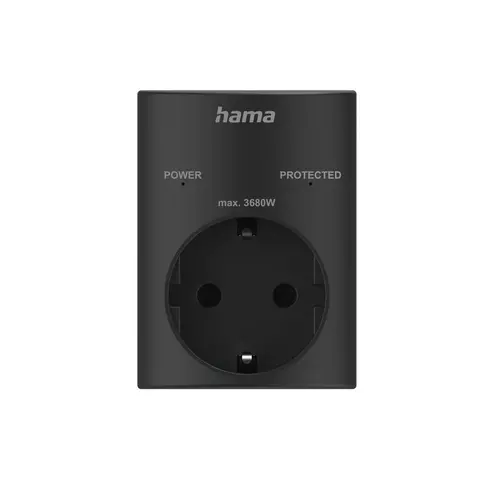 HAMA Контакт с вградена защита от пренапрежение, черен - image 6
