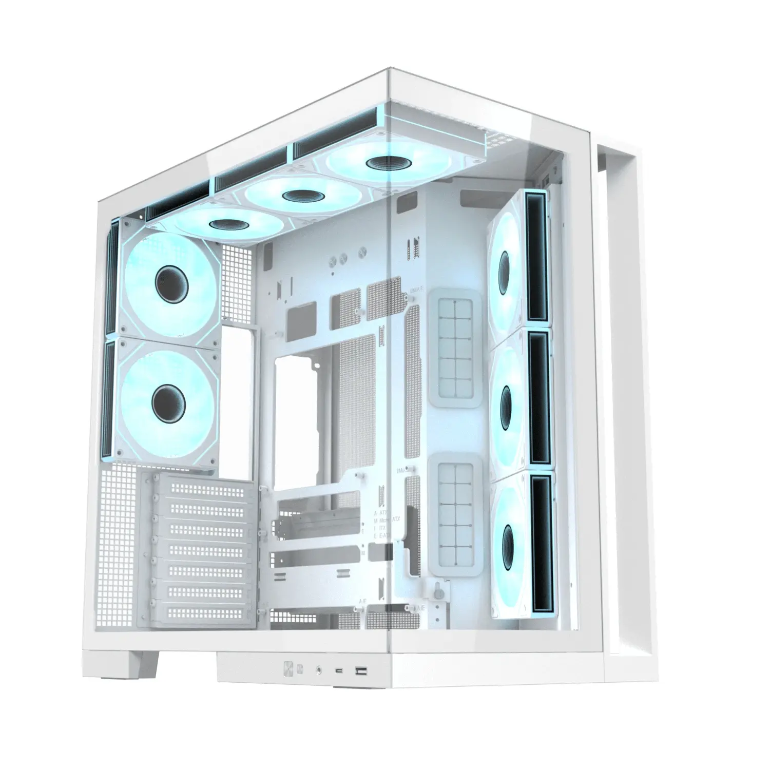 Xigmatek кутия Case ATX - Aqua 7 Arctic - 8 ARGB Fans, USB-C - image 4