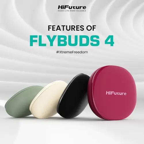 Слушалки, HiFuture FlyBuds 4 AI Black, Support AI Free Talk, Support 130+ Languages Translation,  Active Noise Cancelling, 4 MICS ENC, Wireless 5.4, Up to 10 Hours Battery Life by one charge, IPX5, Ultra Bass, Up to 35 Hours Battery Life combined - image 1