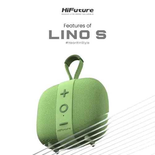 Тонколони, HiFuture LINO S Green, Bluetooth 5.4, IPX7 Waterproof, 12W Output, Pair to Play (TWS Mode), Up to 10 Hours Playtime, Support Auracast (Up to 100 units pair), Built-in Powerful DSP with DynaBoost Technology - image 1