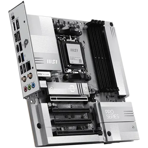 MSI PRO B850M-A WIFI PZ, mATX, Socket AM5, 4x DDR5 Dual Channel DDR5 up to 8200(OC)MHz, 4x PCIe x16 slot, 2x M.2 slot, 3x USB 5Gbps, 3x USB 10Gbps, 1x USB 10Gbps Type-C, 7.1 HD Audio, 5G LAN, WiFI 7, BT, 3Y - 2