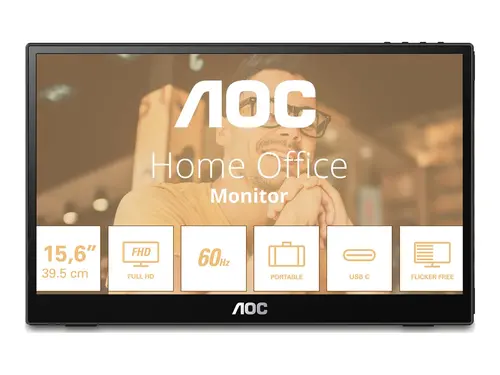 Монитор, AOC 16T3EA, 15.6" IPS WLED, 1920x1080@60Hz, 4ms GtG, 250cd m/2, 700:1, 50M:1 DCR, USB-C 3.2x1 - image 1