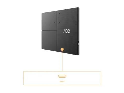 Монитор, AOC 16T3EA, 15.6" IPS WLED, 1920x1080@60Hz, 4ms GtG, 250cd m/2, 700:1, 50M:1 DCR, USB-C 3.2x1 - image 5