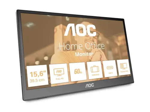 Монитор, AOC 16T3EA, 15.6" IPS WLED, 1920x1080@60Hz, 4ms GtG, 250cd m/2, 700:1, 50M:1 DCR, USB-C 3.2x1 - image 8