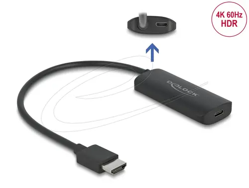 Delock адаптер HDMI-A мъжко към USB Type-C™ женско (DP Alt Mode) 4K 60 Hz Delock адаптер HDMI-A мъжко към USB Type-C™ женско (DP Alt Mode) 4K 60 Hz