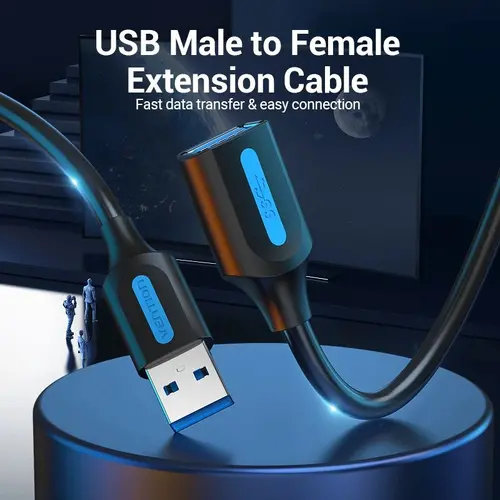 Vention Кабел USB 3.0  Extension AM / AF - 5.0M Black - CBHBJ - image 1