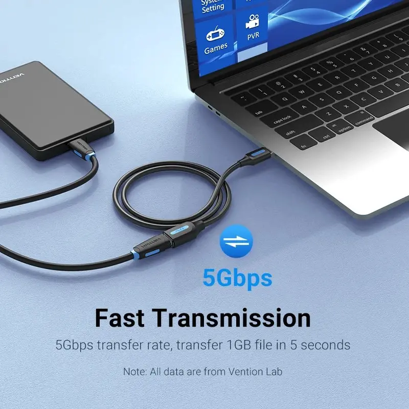 Vention Кабел USB 3.0  Extension AM / AF - 0.5M Black - CBHBD - image 3