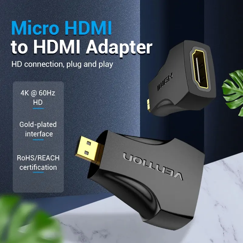 Vention Αντάπτορας Adapter Micro HDMI M / HDMI F Μαύρο - AITB0 - image 1
