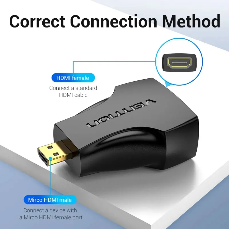 Vention Adaptor Adapter Micro HDMI M / HDMI F Negru - AITB0 - image 3