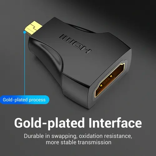 Vention Адаптер Adapter Micro HDMI M / HDMI F Black - AITB0 - image 4