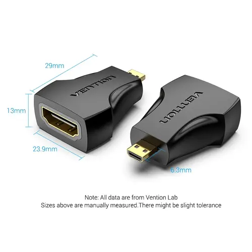 Vention Αντάπτορας Adapter Micro HDMI M / HDMI F Μαύρο - AITB0 - 9