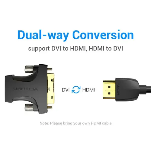 Vention Адаптер Adapter DVI M / HDMI F Gold plated - AILB0 - image 1