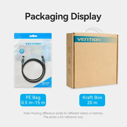 Vention Кабел LAN SFTP Cat.8 Patch Cable - 5.0M Black 40Gbps - IKABJ - image 14