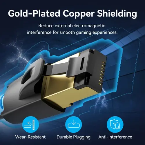 Vention Кабел LAN SFTP Cat.8 Patch Cable - 5.0M Black 40Gbps - IKABJ - image 8