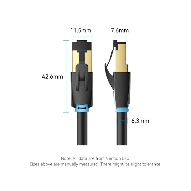 Vention Кабел LAN SFTP Cat.8 Patch Cable - 3.0M Black 40Gbps - IKABI - image 13
