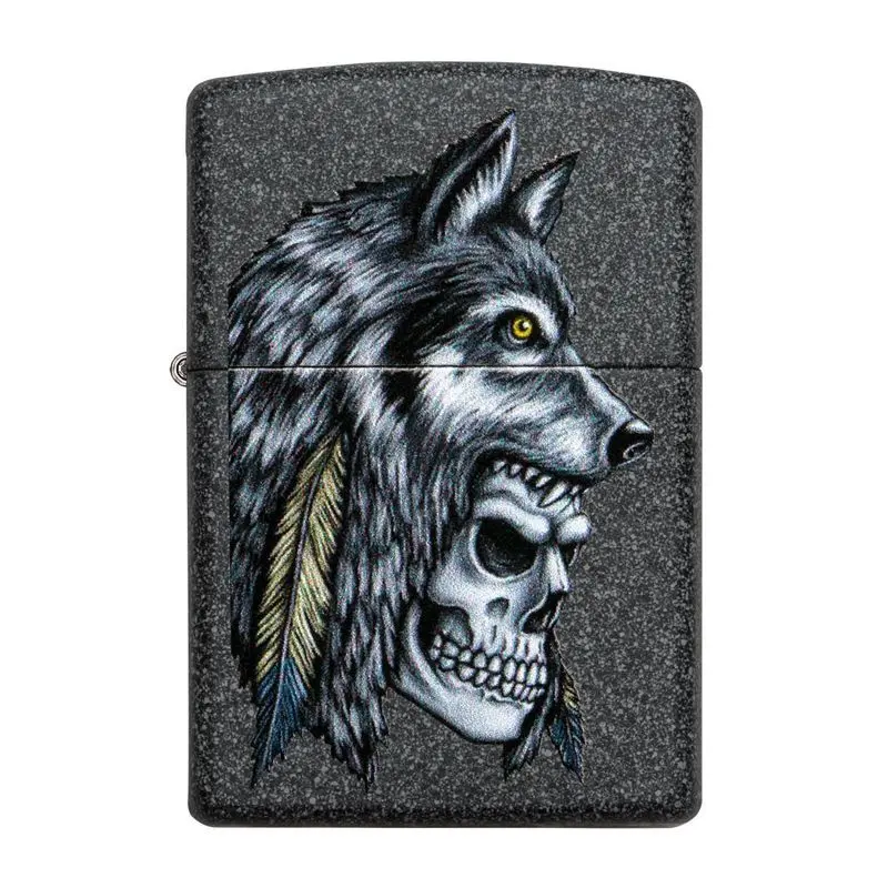Запалка Zippo, Wolf Skull Feather Design