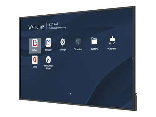 VIEWSONIC ViewBoard LED large format display 75inch 3840x2160 500 nits Android 14 24/7 USB-C 4/32GB 2x10W speakers landscape - image 1
