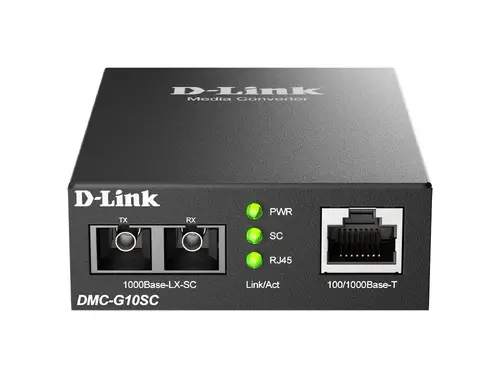 Media converter D-link DMC-G10SC/E, 100/1000Base-T to 1000Base-LX SC Single-Mode (10 km) - 1