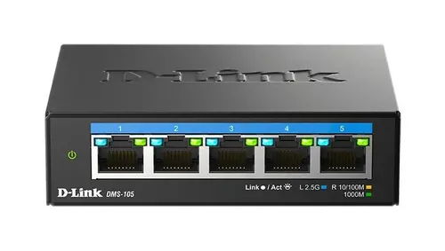 Суич D-Link DMS-105/E, 5 портов 2.5G Multi-Gigabit Суич D-Link DMS-105/E, 5 портов 2.5G Multi-Gigabit
