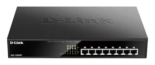 Switch, D-Link 8-Port Desktop Gigabit PoE+ Switch - 1